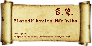 Blazsékovits Mónika névjegykártya